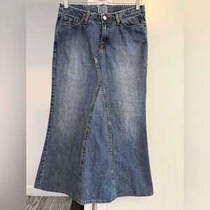 Super Cool Upcycled Denim Midi/Maxi Skirt